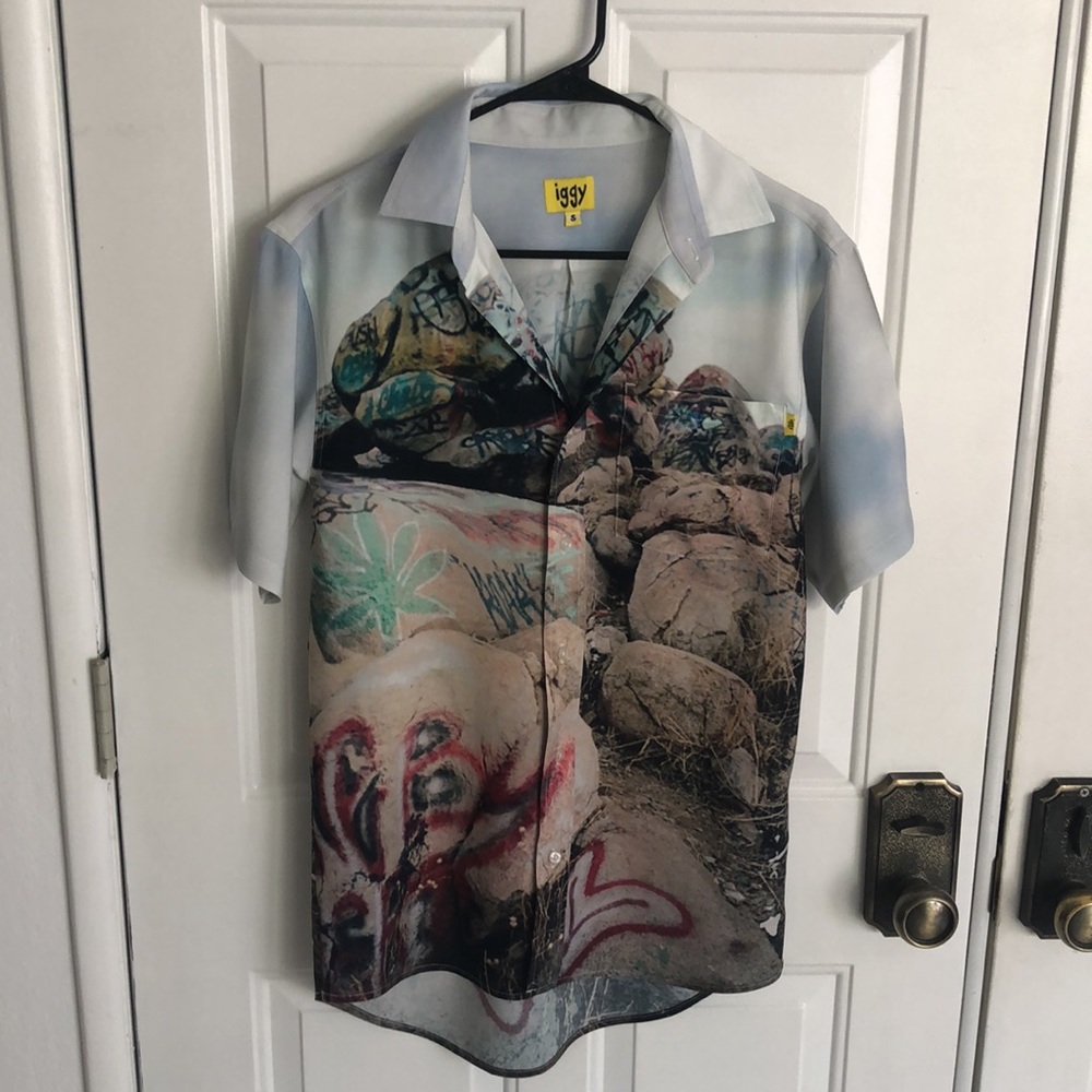 iggy button down rayon shirt